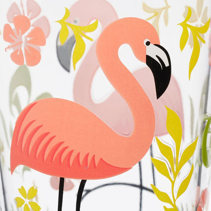set de 4 pahare cu motiv flamingo