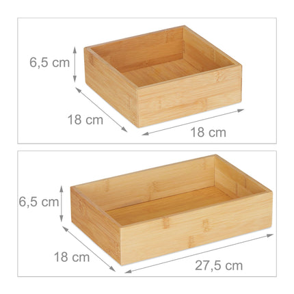 set de 5 cutii de depozitare din bambus