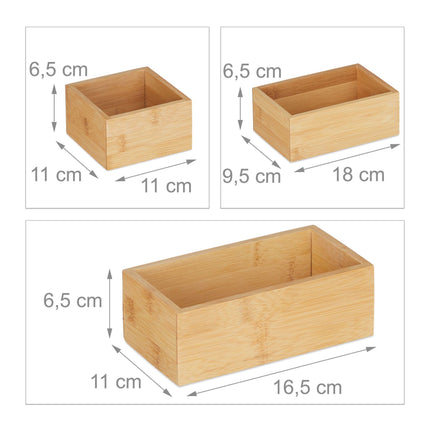 set de 5 cutii de depozitare din bambus