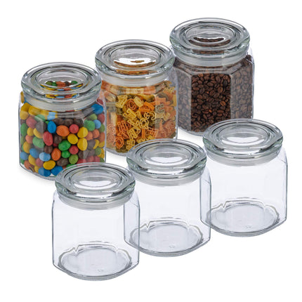set 6 borcane de depozitare cu capac 1300 ml