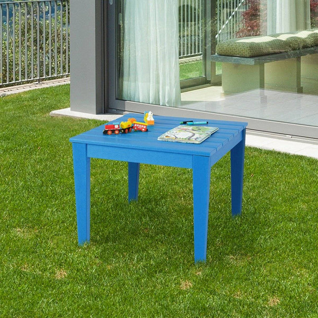 square children's table weatherproof durable play table blue 64.5 cm x 64.5 cm