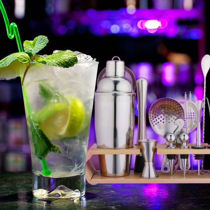 setul de cocktail din 16 piese cu suport
