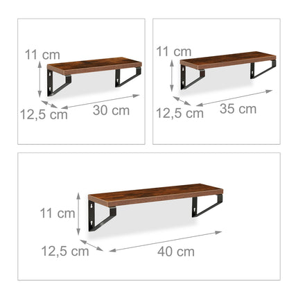 set de 3 rafturi de perete Industrial